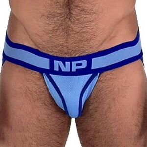 Hard2Find PreLoved Nasty Pig Aero Jock - Light Blue & Blue - Size Medium